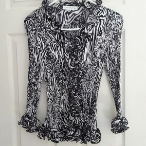 Fun Zebra Ruffle Stretch Top